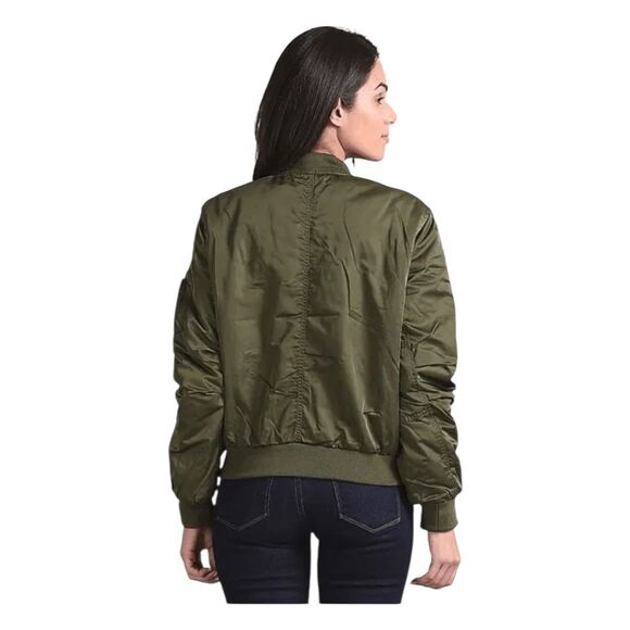 Gap Classic Satin Bomber Jacket Hunter Green XS - Picture 4 of 5